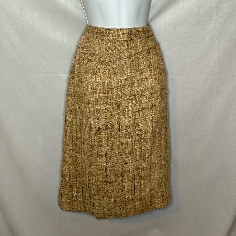 Vintage Tan Tweed Skirt GUC